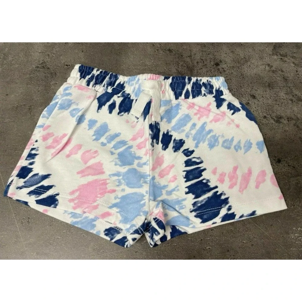 Lucky Brand Little Girl's Size 4‎ 2-Pc Outfit Set Tank Top Shorts Blue Tie Dye